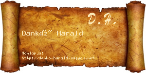 Dankó Harald névjegykártya